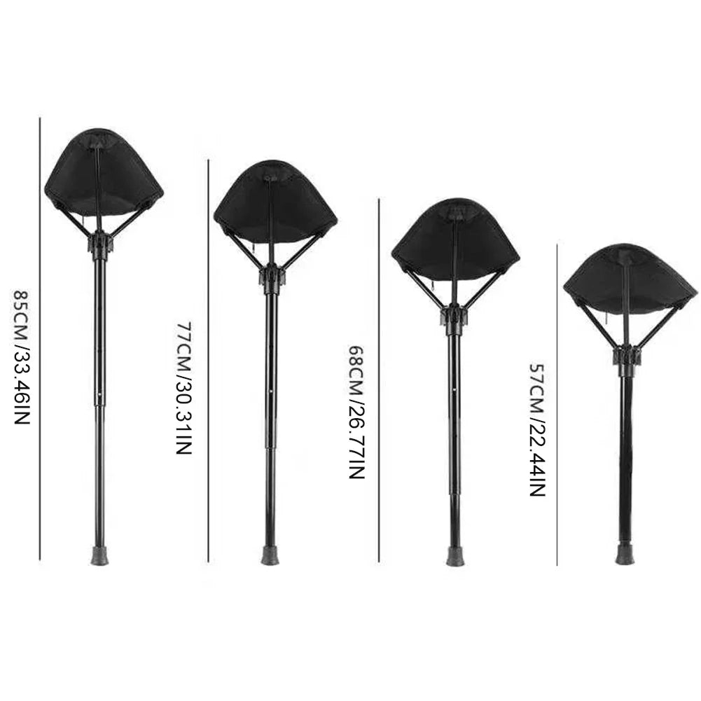 Lisslune | Adjustable Aluminum Alloy Folding Camping Stool 125kg Load Bearing for Hiking Travel