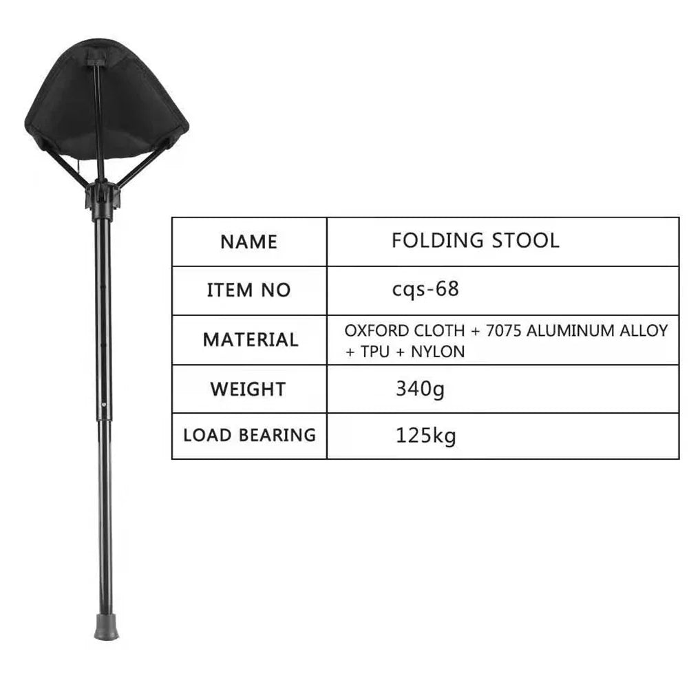 Lisslune | Adjustable Aluminum Alloy Folding Camping Stool 125kg Load Bearing for Hiking Travel