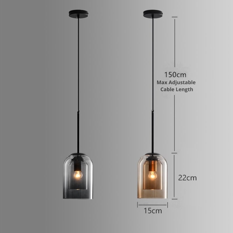 Lisslune | Stylish Double Glass Pendant Light - AuraGlass