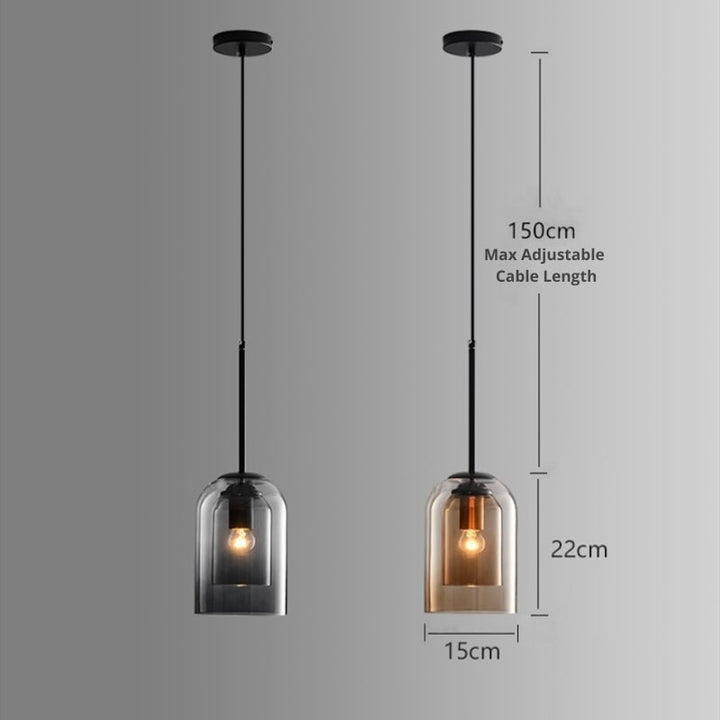 Lisslune | Stylish Double Glass Pendant Light - AuraGlass