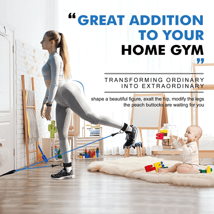 Lisslune | Resistance band set for full body training with handles, ankle straps & door anchor