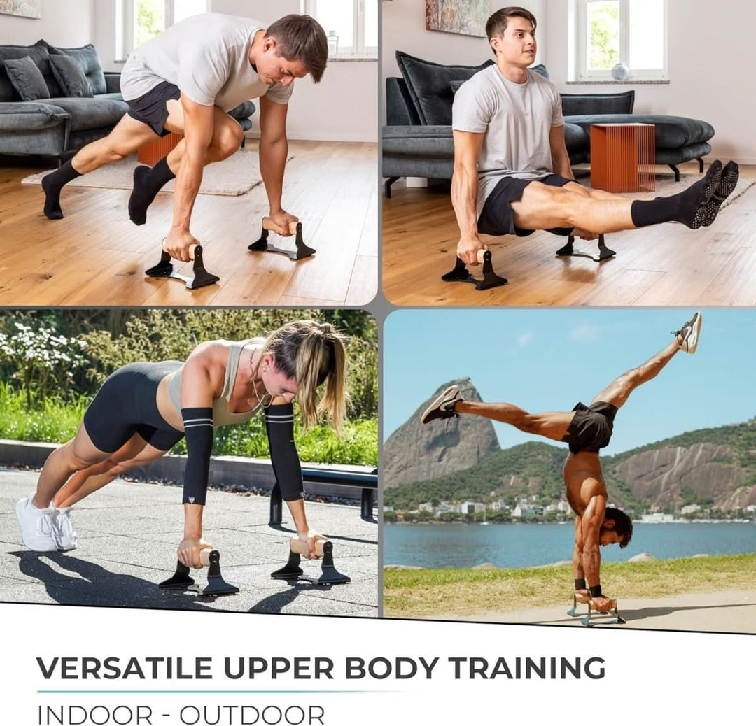 Lisslune | Ergonomic wooden parallettes for safe push-up training