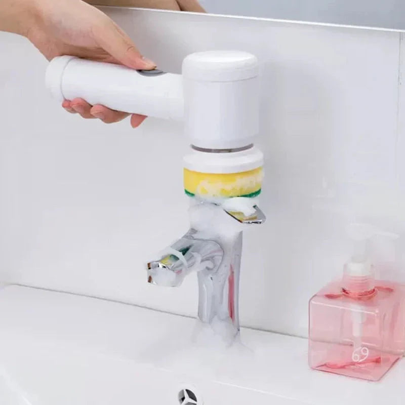 Lisslune | PowerScrub | Compact Cordless Electric Scrubber with Brush Attachments