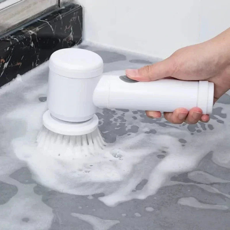 Lisslune | PowerScrub | Compact Cordless Electric Scrubber with Brush Attachments