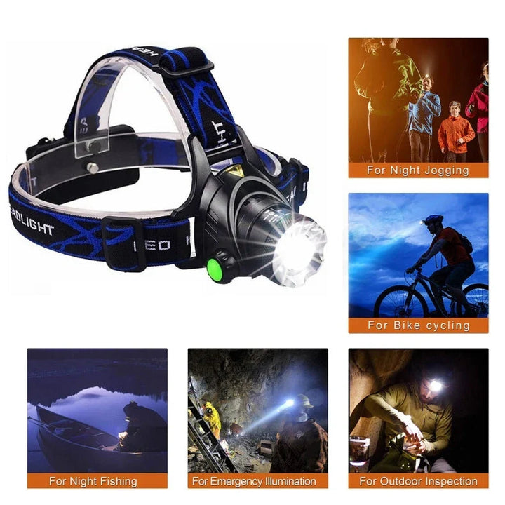 Lisslune | NightBeam Pro Headlamp – Powerful Rechargeable LED Headlamp with Zoom and Waterproof Design