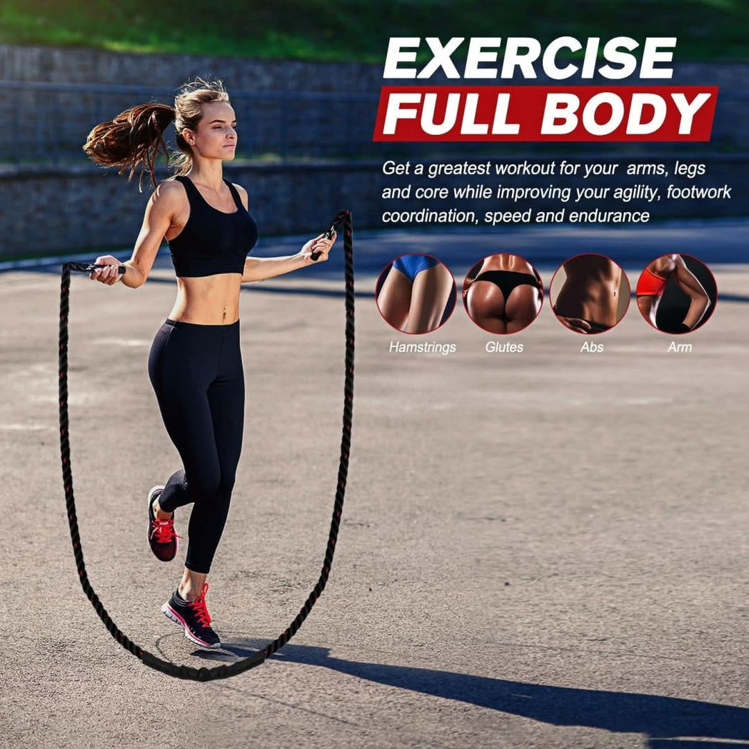 Lisslune | Adjustable Jump Rope with Weights for Strength & Endurance Training