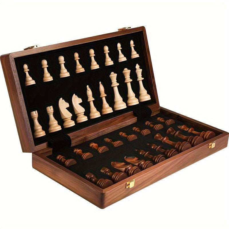 Lisslune | RoyalWood Luxury Chess Set – Solid Wooden Chessboard with Finely Detailed Pieces