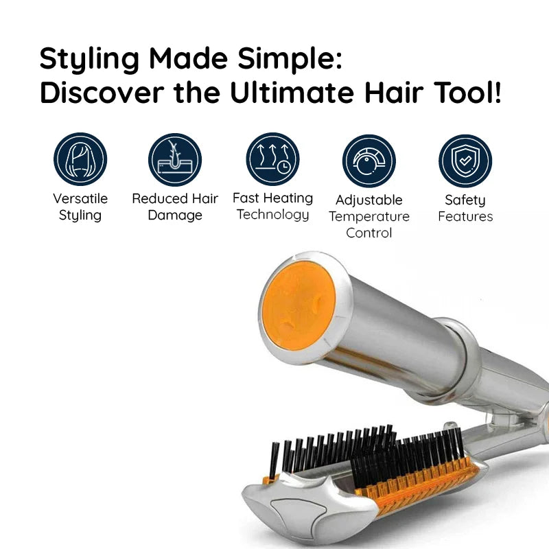Lisslune | Professional 2 in 1 Rotating Iron Hair Brush