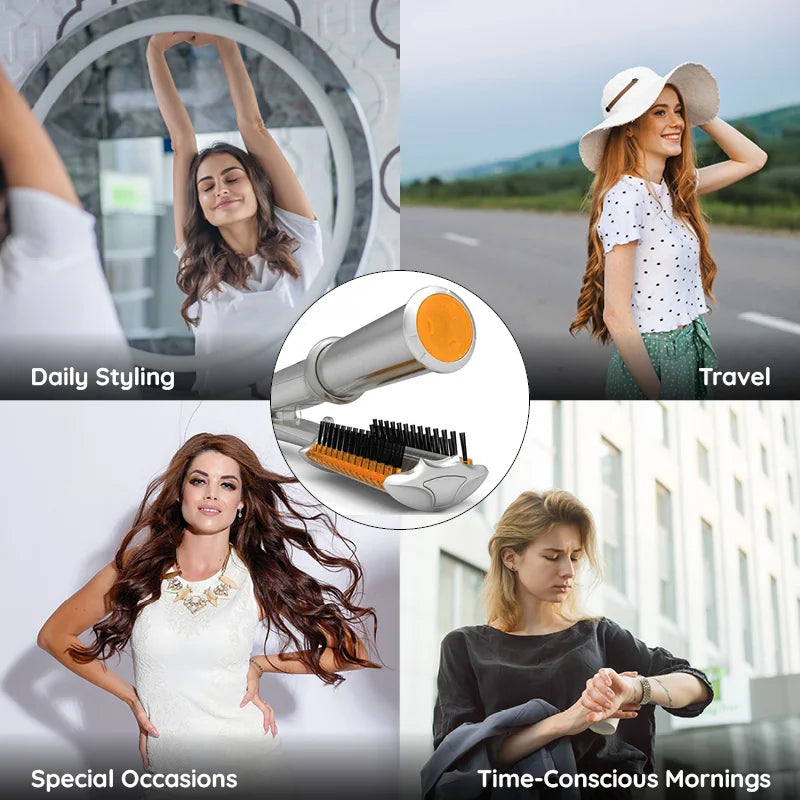 Lisslune | Professional 2 in 1 Rotating Iron Hair Brush