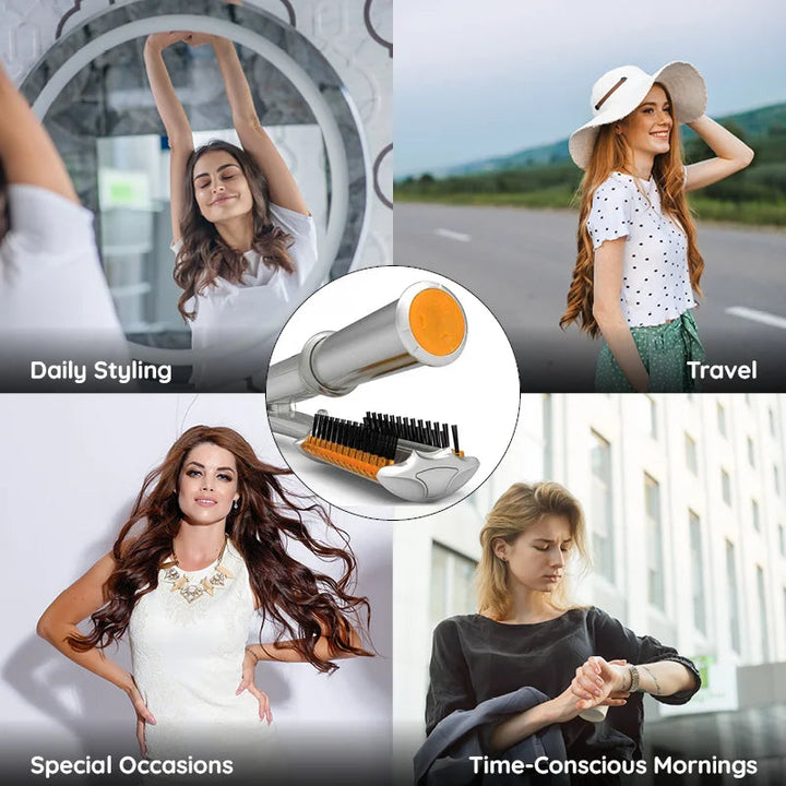 Lisslune | Professional 2 in 1 Rotating Iron Hair Brush