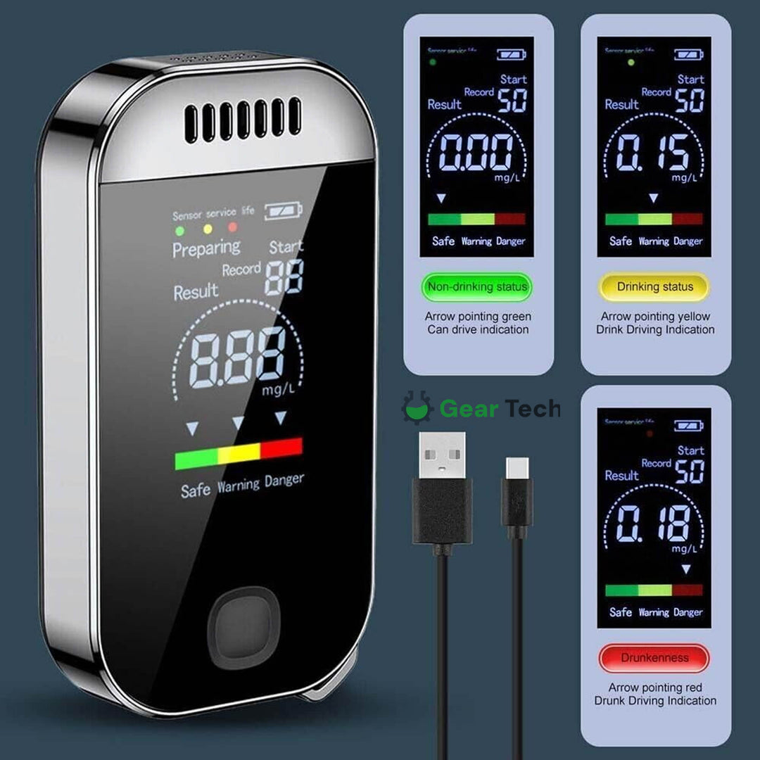 Lisslune | Professional Breathalyzer Alcohol Meter | High-Precision, Contactless Design & Ideal for Home, Camping, or Safe Driving