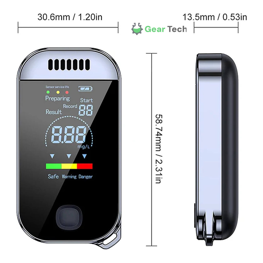 Lisslune | Professional Breathalyzer Alcohol Meter | High-Precision, Contactless Design & Ideal for Home, Camping, or Safe Driving