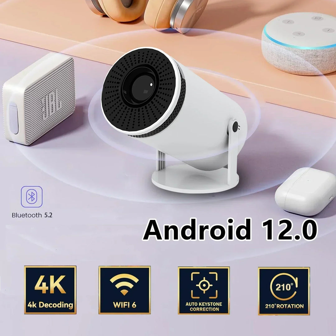 Lisslune | VisionCast 130X – Portable Mini Projector with Android 12 and 130 Inch Projection