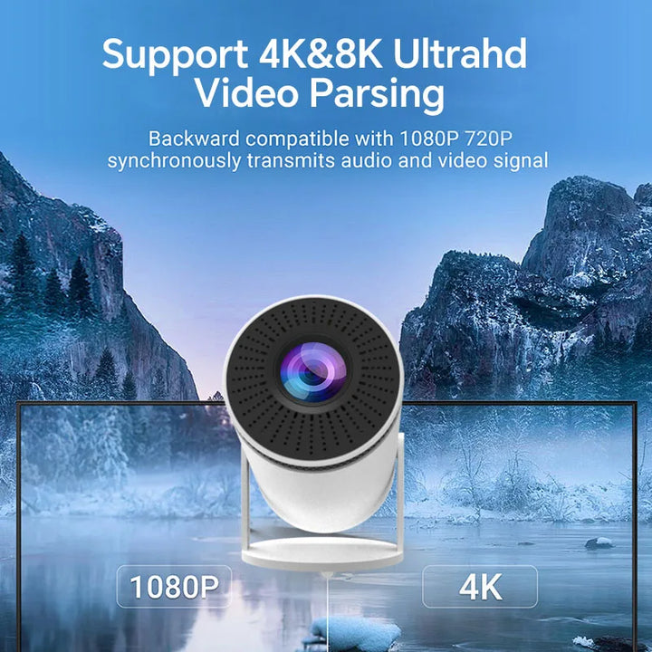 Lisslune | VisionCast 130X – Portable Mini Projector with Android 12 and 130 Inch Projection