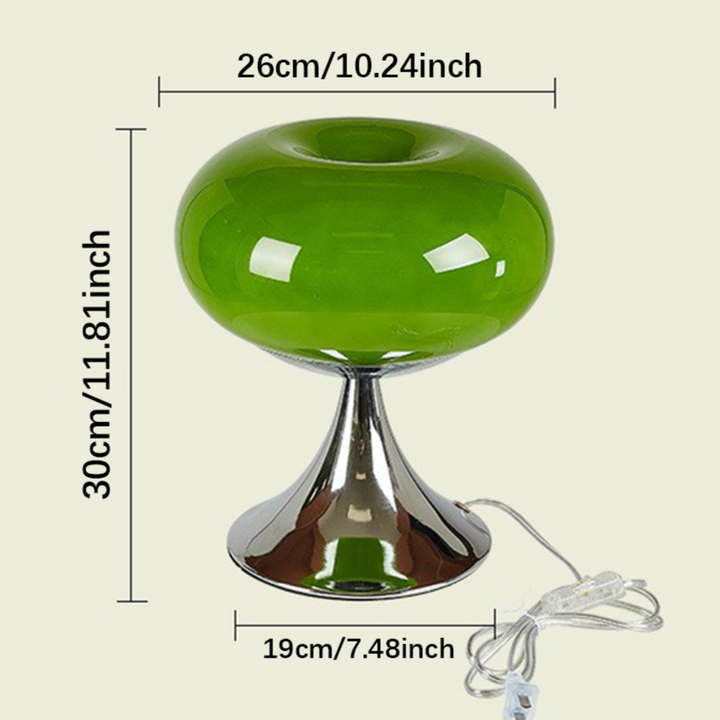 Lisslune | RetroGlow Table Lamp – Bauhaus Style Glass & Iron Lamp with Warm Light | E27 | 90–260V