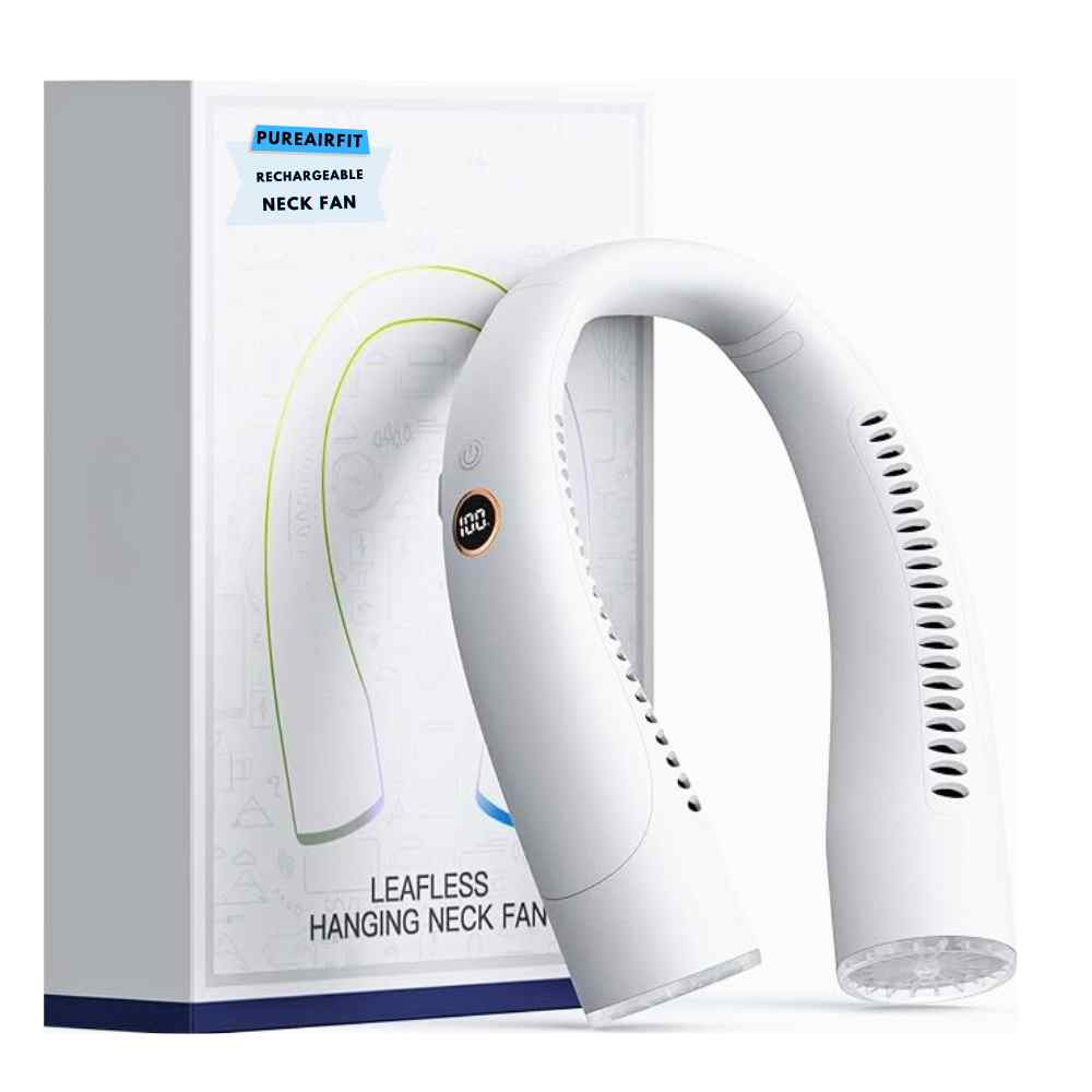 Lisslune | Bladeless Portable Neck Fan with 3 Speed Silent Cooling 4000 mAh Rechargeable