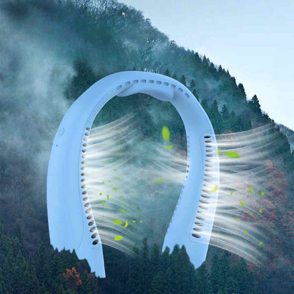 Lisslune | Bladeless Portable Neck Fan with 3 Speed Silent Cooling 4000 mAh Rechargeable