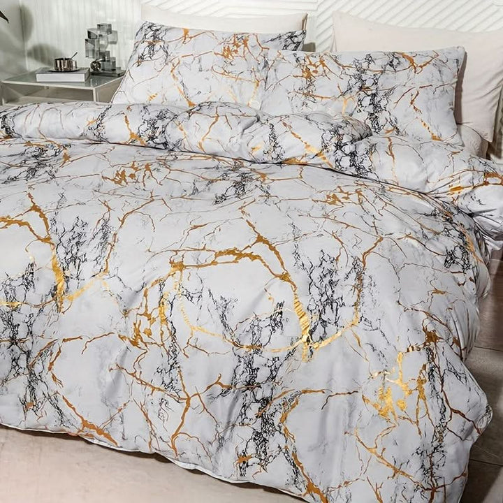 Lisslune | Marble Design Duvet Cover Set for Modern Bedroom