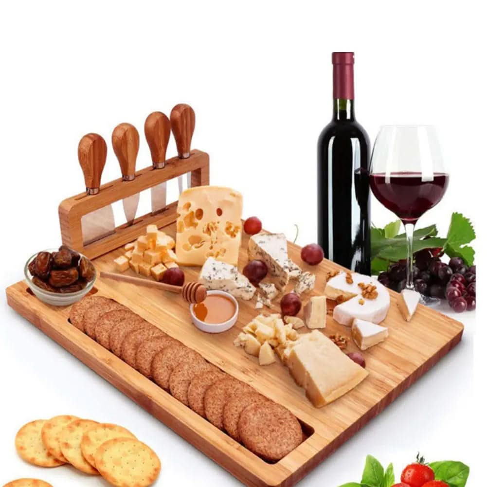 Lisslune | CheeseLux – Premium Bamboo Cheese Board Set