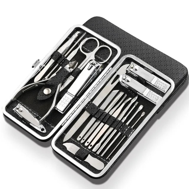 Lisslune | LuxeTools 19-Piece Professional Stainless Steel Manicure & Pedicure Set