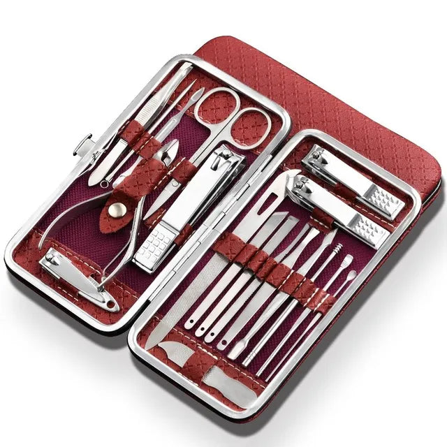 Lisslune | LuxeTools 19-Piece Professional Stainless Steel Manicure & Pedicure Set