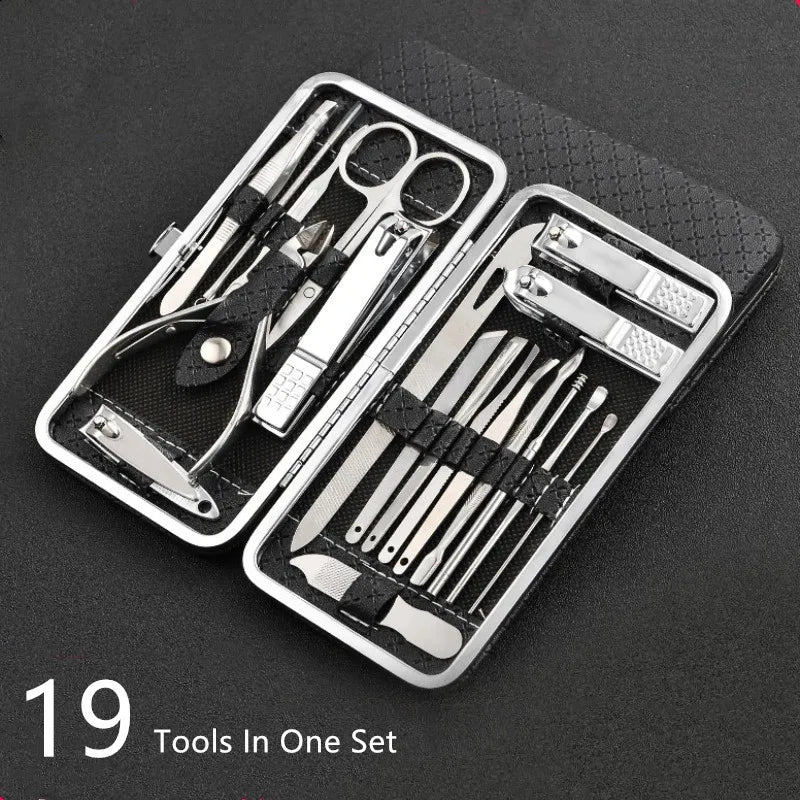 Lisslune | LuxeTools 19-Piece Professional Stainless Steel Manicure & Pedicure Set