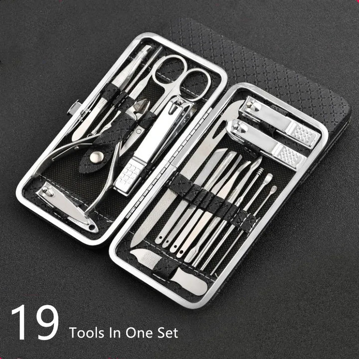Lisslune | LuxeTools 19-Piece Professional Stainless Steel Manicure & Pedicure Set
