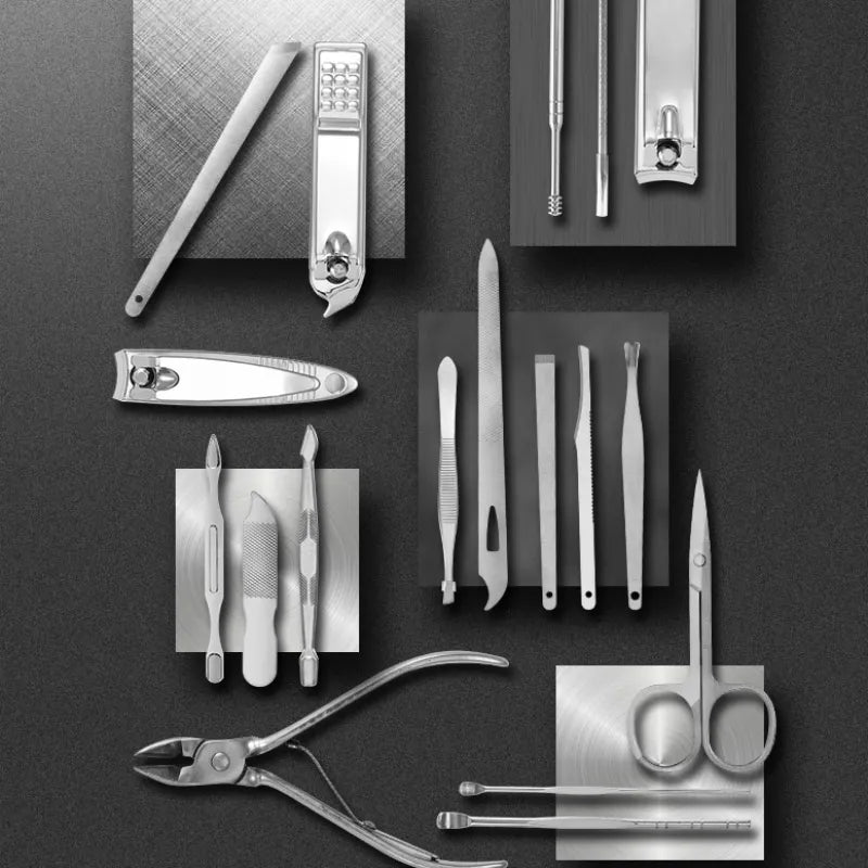 Lisslune | LuxeTools 19-Piece Professional Stainless Steel Manicure & Pedicure Set