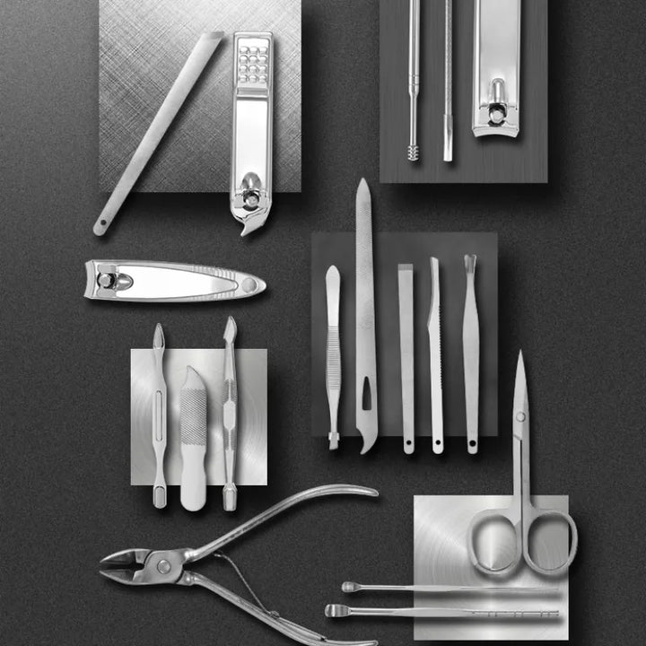 Lisslune | LuxeTools 19-Piece Professional Stainless Steel Manicure & Pedicure Set