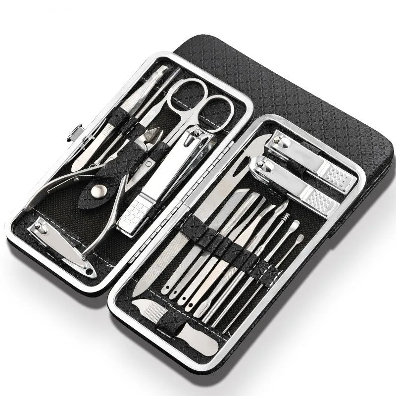 Lisslune | LuxeTools 19-Piece Professional Stainless Steel Manicure & Pedicure Set