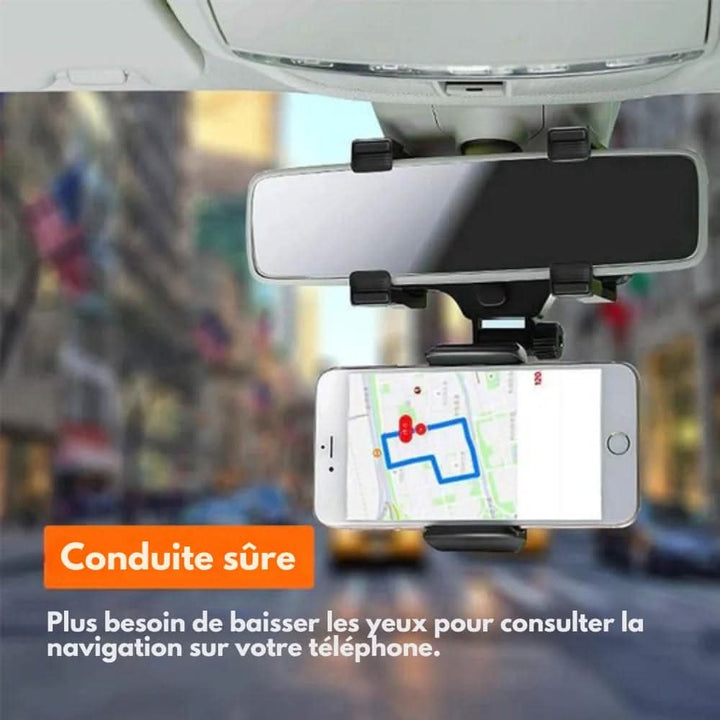 Lisslune | Rearview Mirror Phone Mount for Safe & Comfortable Driving