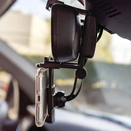 Lisslune | Rearview Mirror Phone Mount for Safe & Comfortable Driving