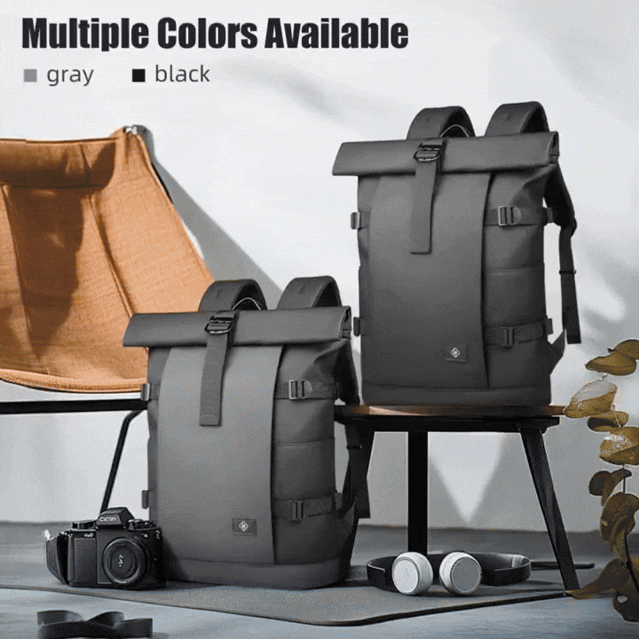 Lisslune | Expandable outdoor backpack with laptop compartment, rolltop & theft protection
