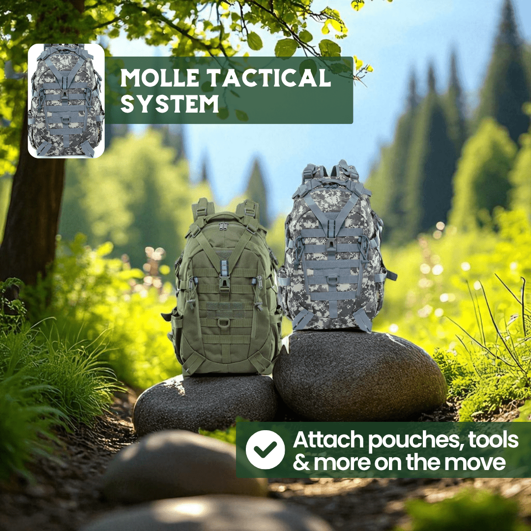 Lisslune | 40L Outdoor Backpack with MOLLE System & Waterproof Military Construction