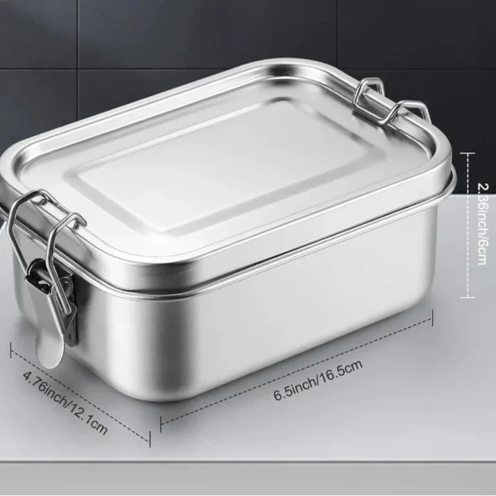 Lisslune | RVS Bento Lunchbox 800ml – Leak-proof, Compartments, Dishwasher Safe