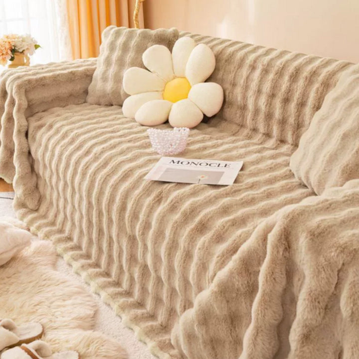 Lisslune | Rabbit Synthetic Fur Blanket Soft Sofa Cover
