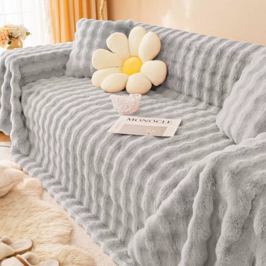 Lisslune | Rabbit Synthetic Fur Blanket Soft Sofa Cover
