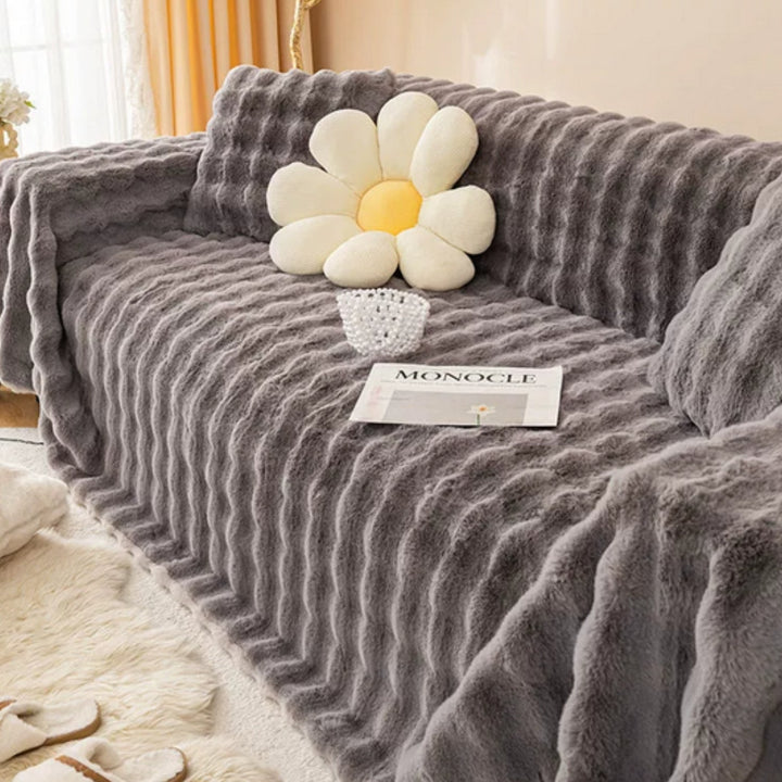 Lisslune | Rabbit Synthetic Fur Blanket Soft Sofa Cover