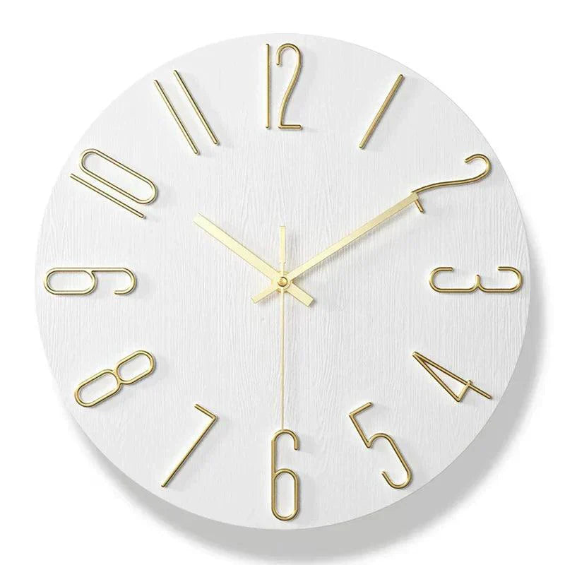 Lisslune | Frameless Wall Clock Made of Wood – Nordic Minimalist Silent Clock for Modern Home Decor