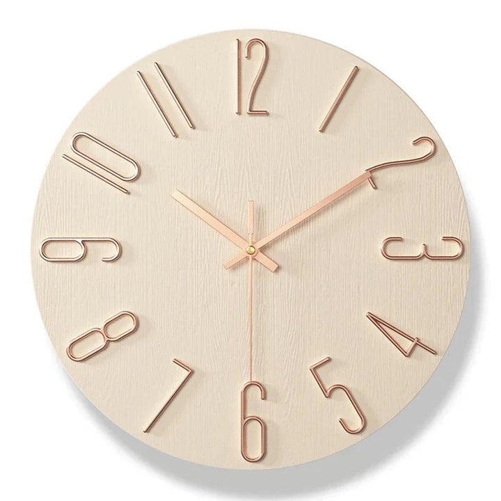 Lisslune | Frameless Wall Clock Made of Wood – Nordic Minimalist Silent Clock for Modern Home Decor