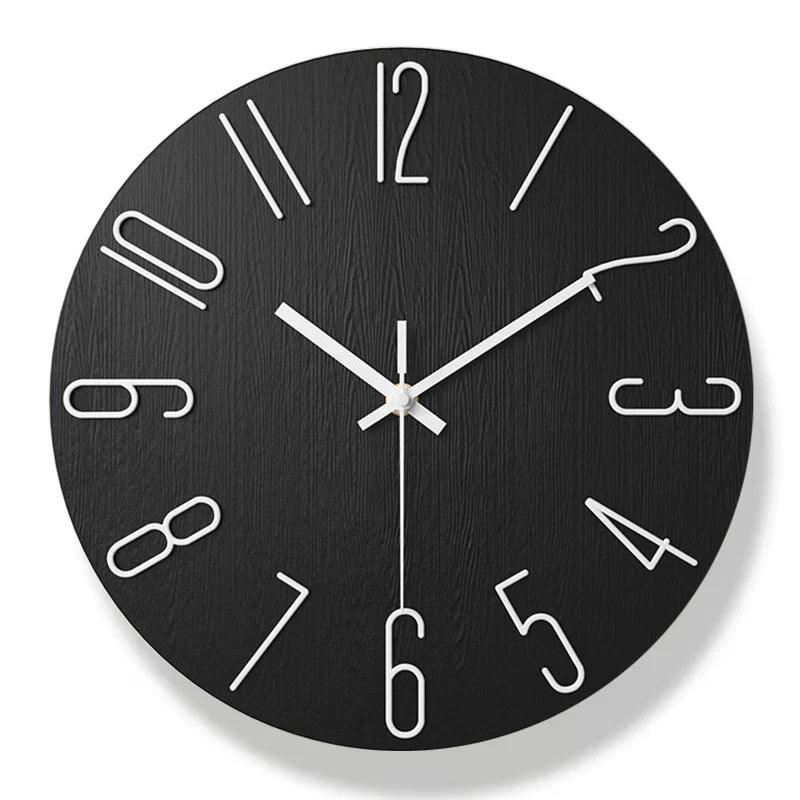 Lisslune | Frameless Wall Clock Made of Wood – Nordic Minimalist Silent Clock for Modern Home Decor