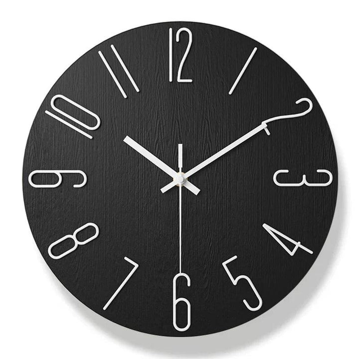 Lisslune | Frameless Wall Clock Made of Wood – Nordic Minimalist Silent Clock for Modern Home Decor