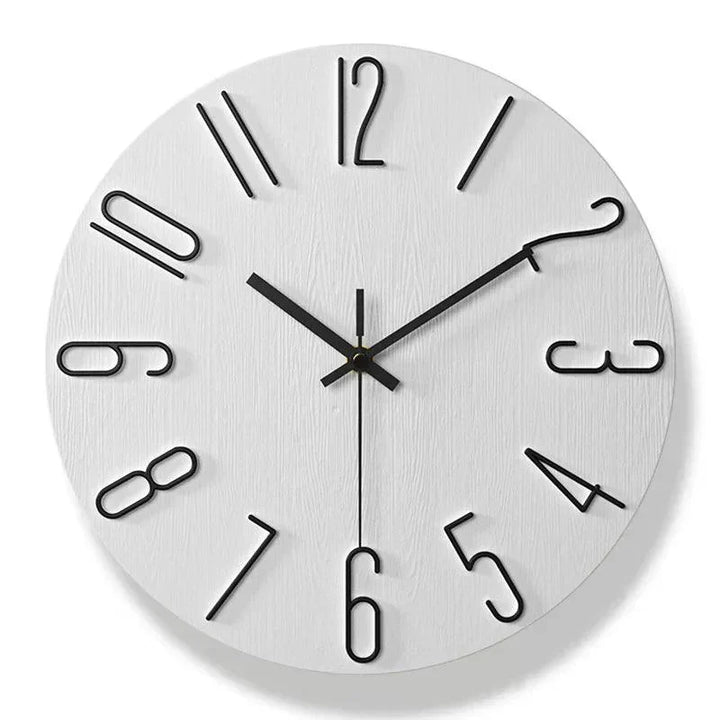 Lisslune | Frameless Wall Clock Made of Wood – Nordic Minimalist Silent Clock for Modern Home Decor