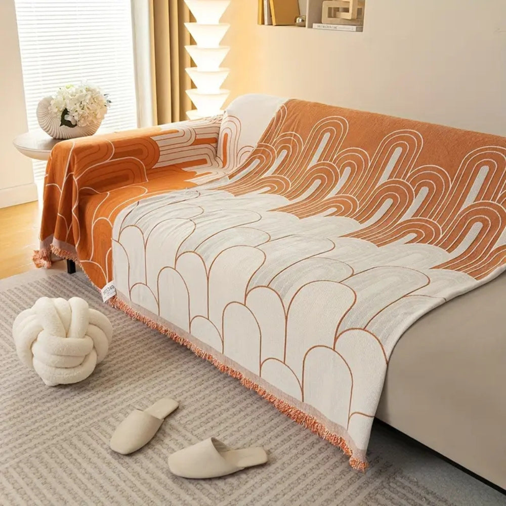 Lisslune | Rainbow Arches Chenille Sofa Cover