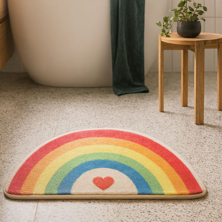 Lisslune | Rainbow Glow Half-Moon Bath Mat