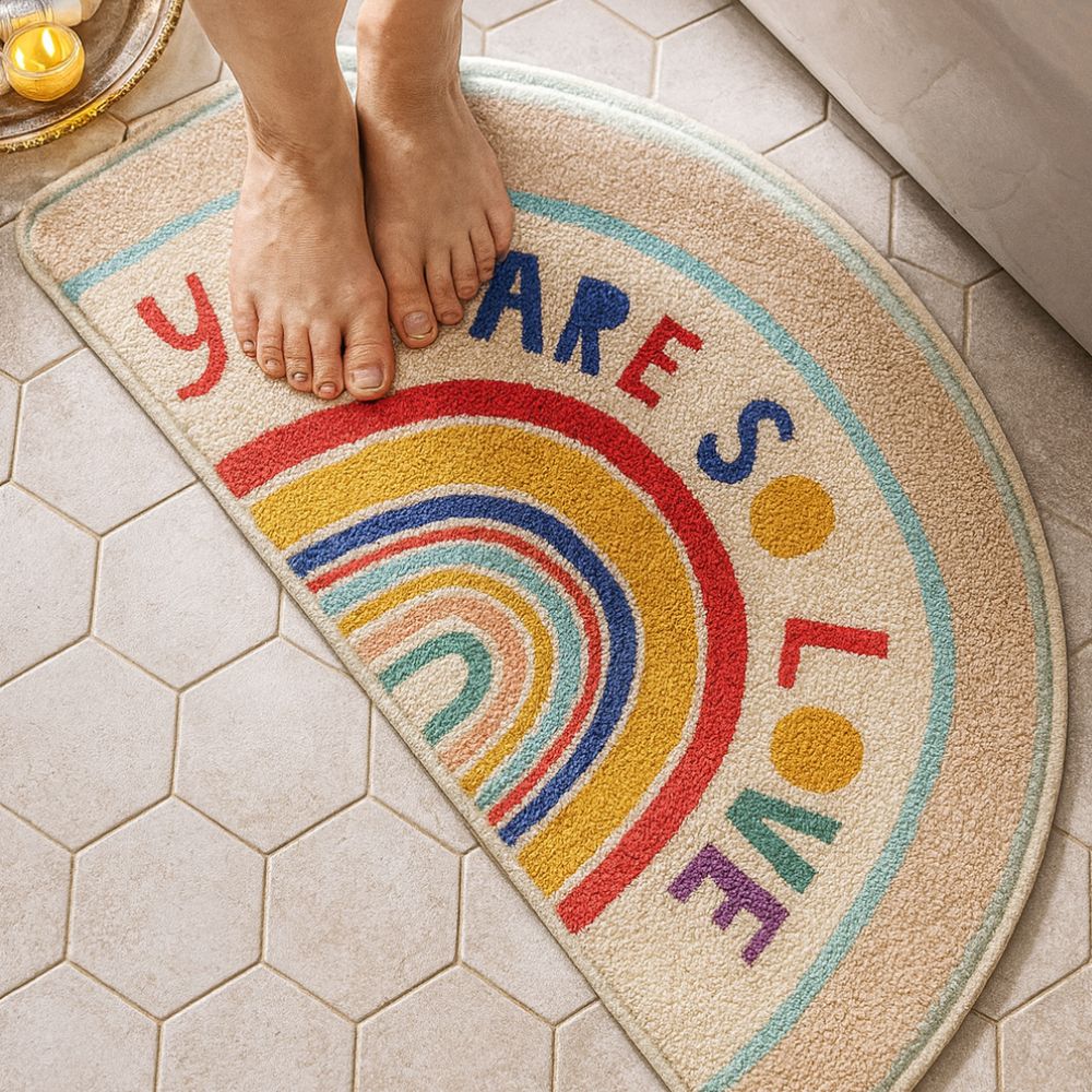 Lisslune | Rainbow Glow Half-Moon Bath Mat