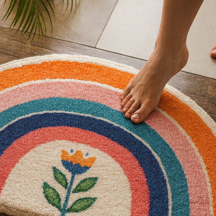 Lisslune | Rainbow Glow Half-Moon Bath Mat