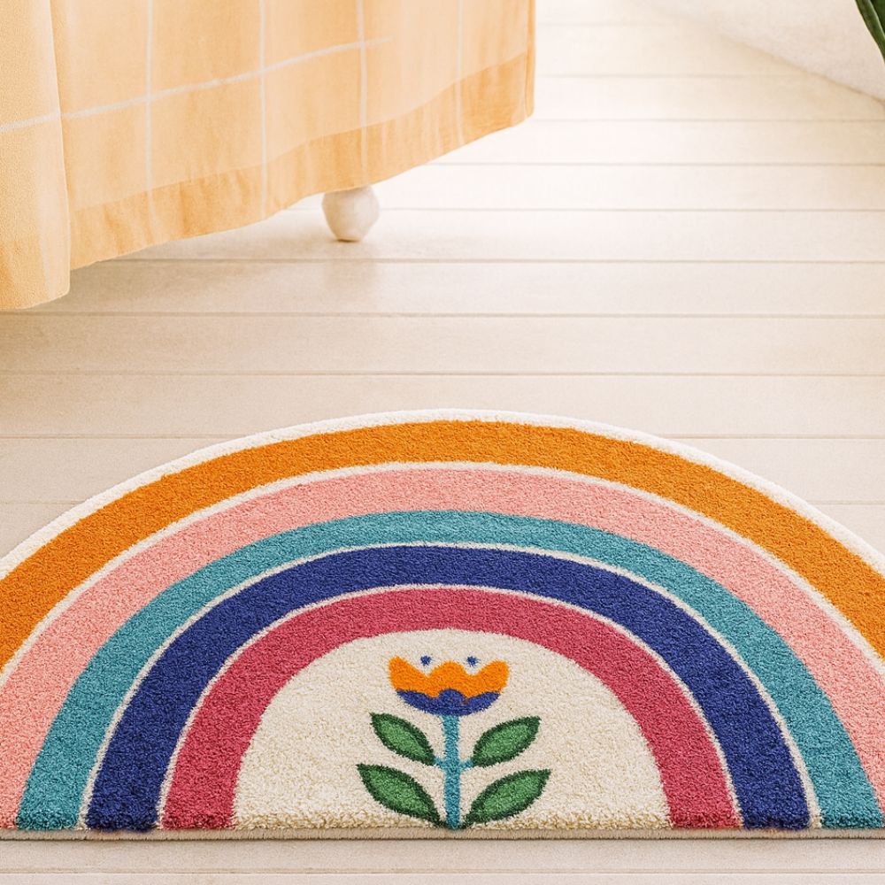 Lisslune | Rainbow Glow Half-Moon Bath Mat