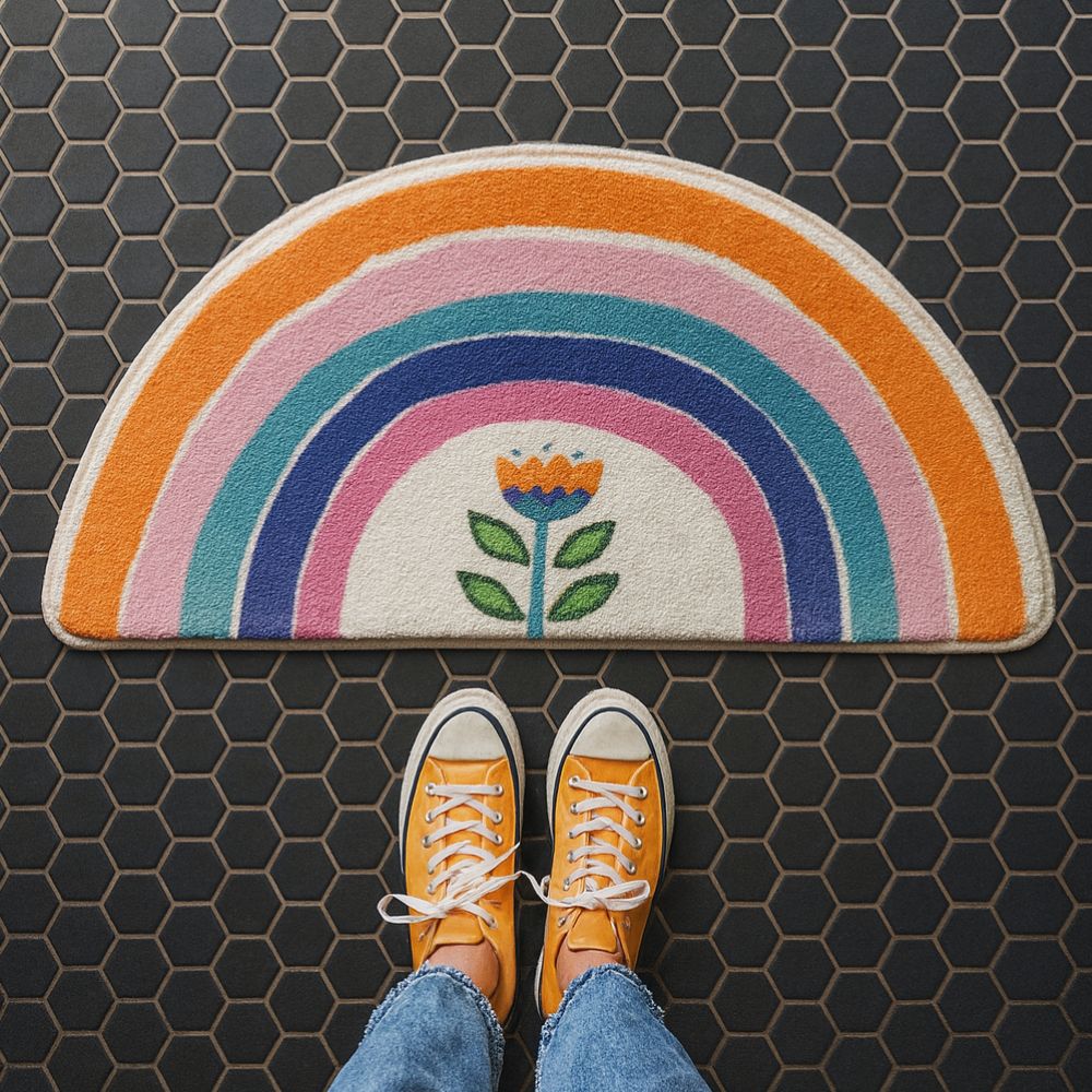 Lisslune | Rainbow Glow Half-Moon Bath Mat
