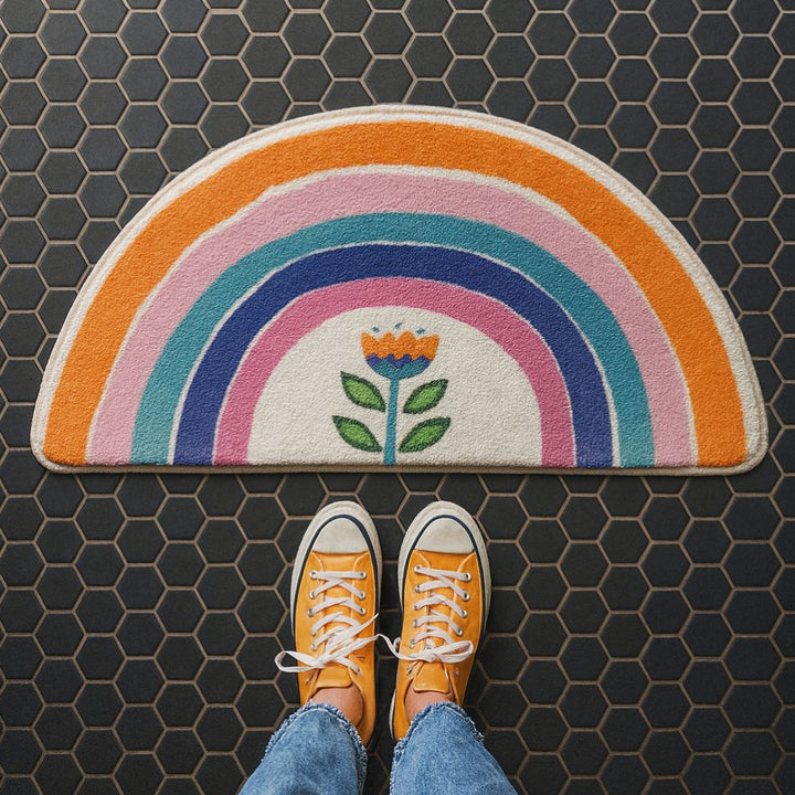 Lisslune | Rainbow Glow Half-Moon Bath Mat